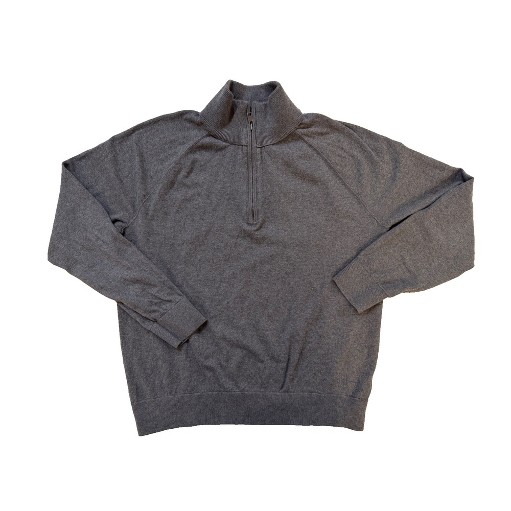 Vintage GAP Sweater Mens Medium Half Zip Gray Pullover s Casual Cotton Knit